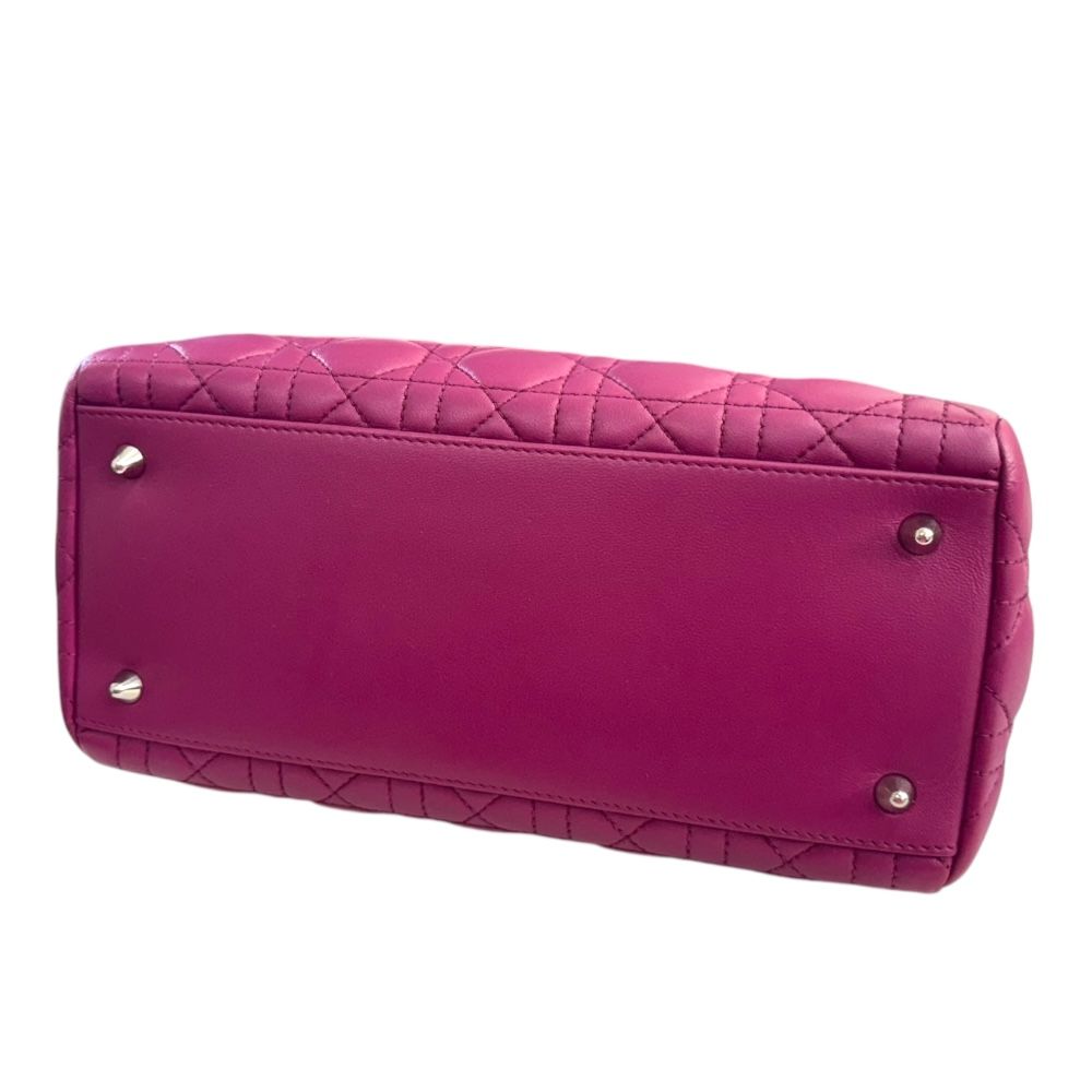 Dior パープル ショルダーバッグ 美品 Dior ディオール レディディオール ミディアム カナージュ