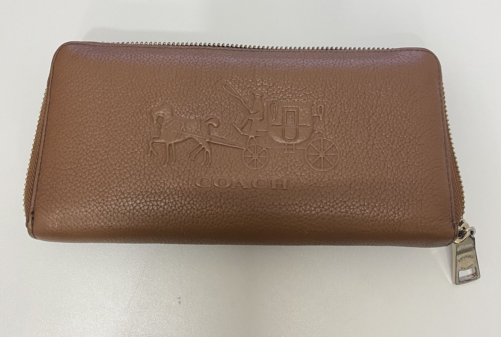 新品 COACH ダークブラウン長財布 コーチ 二つ折り 長財布 f-21604 