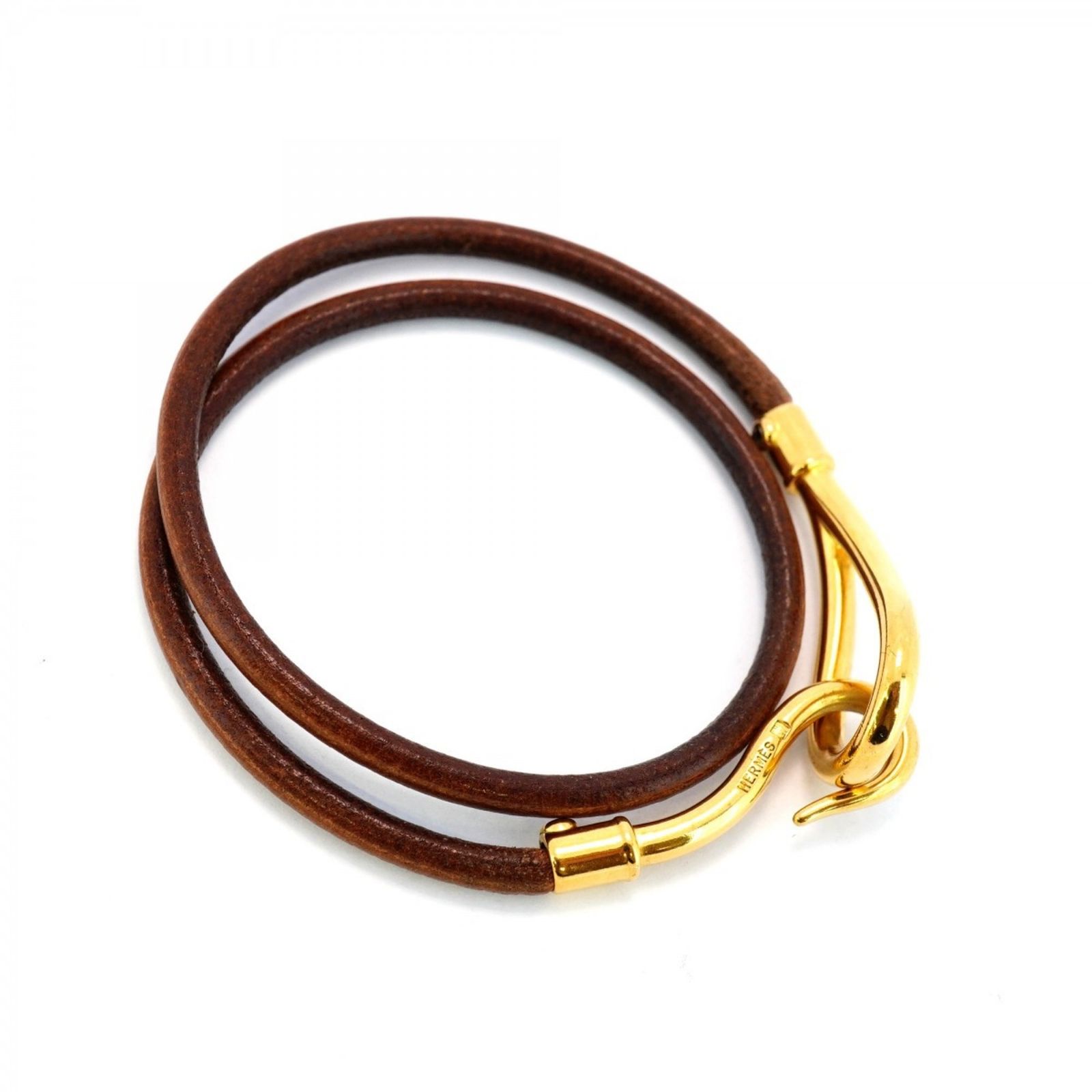 エルメス ジャンボフック レザー ブレスレット ブラック ゴールド レディース HERMES エルメス レザーブレスレット ジャンボ JUMBO フック