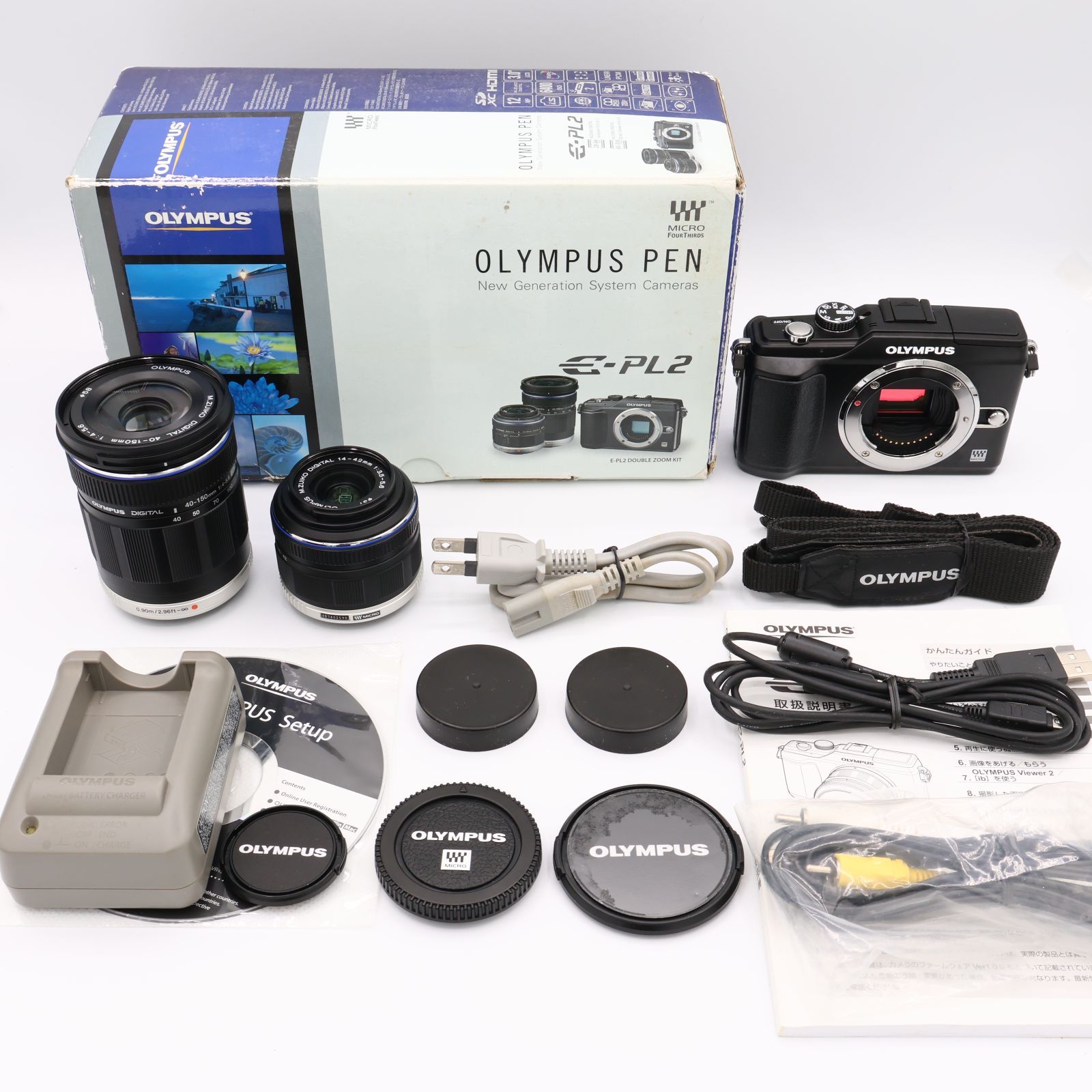 オリンパス E-PL2 OLYMPUS ダブルズームキット (ホワイト) ミラーレス