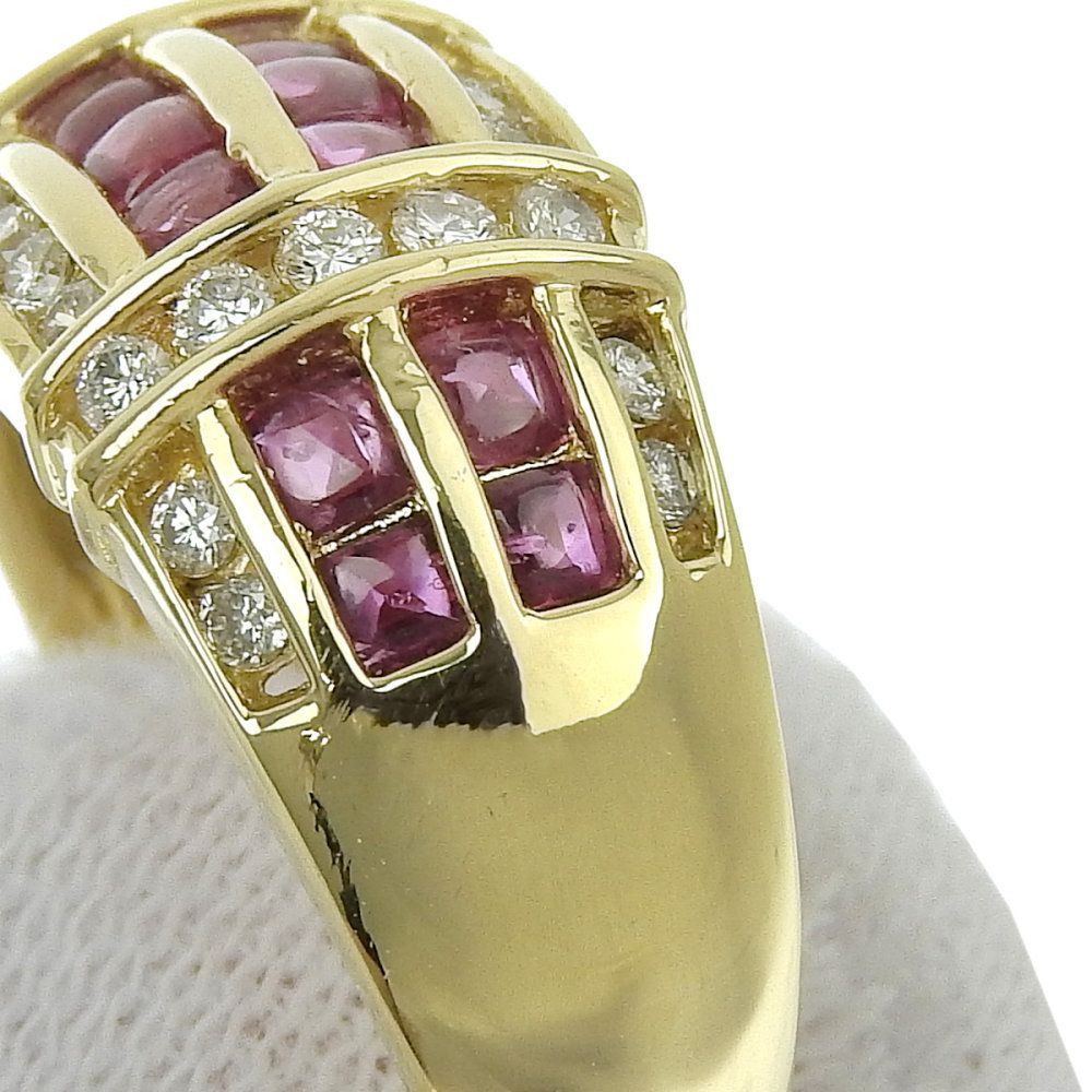 ポンテヴェキオ ダイヤモンド×ルビー リング K18YG 0.39ct 教え 2.6g