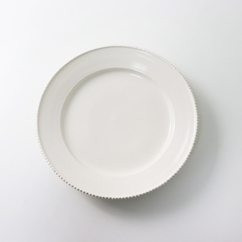 最終価格　*美品*　岡田直人　縁しのぎプレート　Мサイズ 美品 岡田直人 ふちしのぎプレート L/オフホワイト うつわ 食器 皿