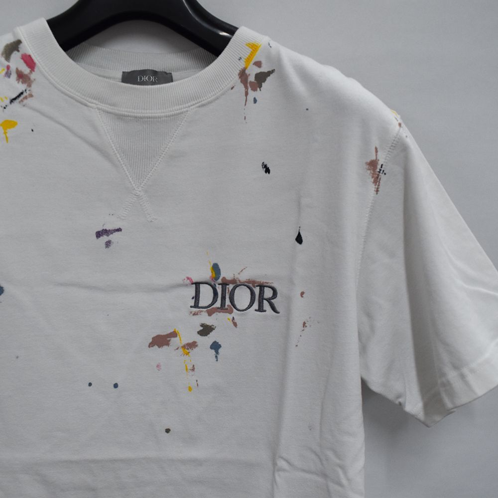 ディオール DIOR 21SS ペイントプリントロゴ刺繍 Sサイズ Tシャツ 