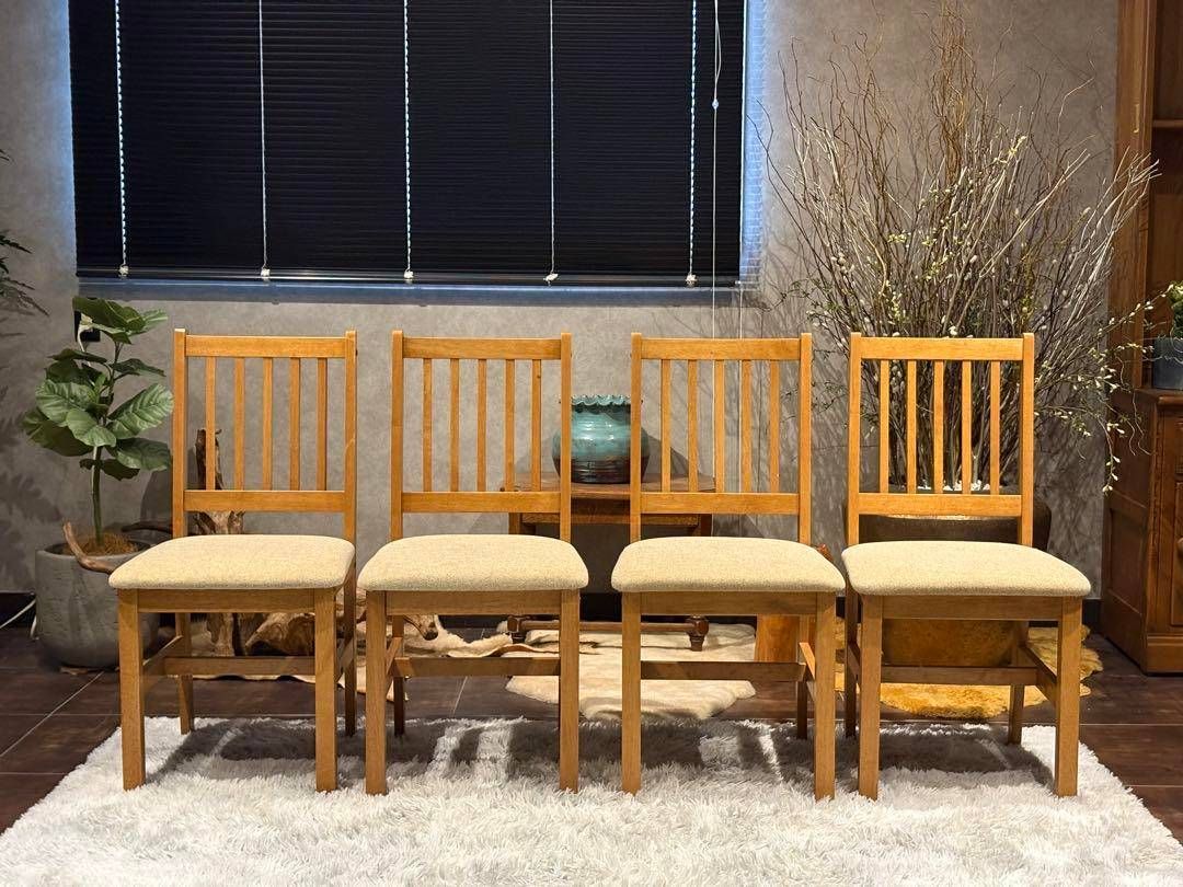 山善 YAMAZEN ダイニングチェア リビングチェア ビンテージ 4脚