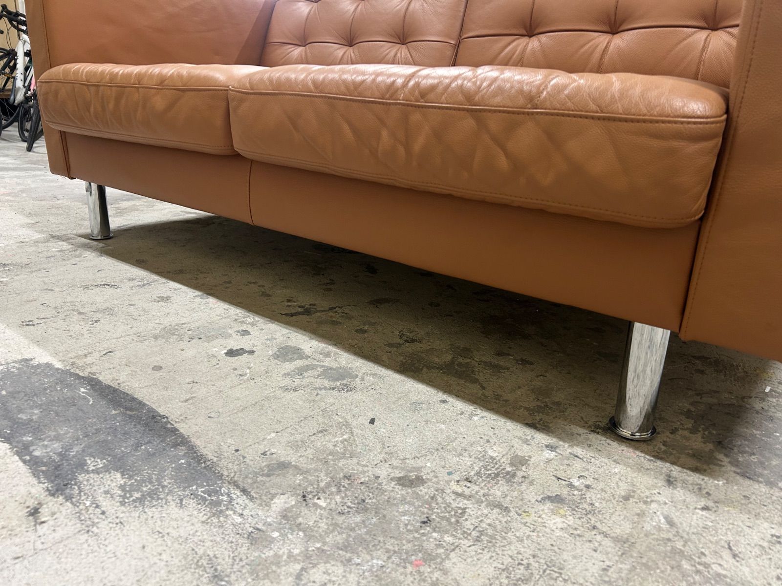 IKEA LANDSKRONA 2人掛け 黒革ソファ LANDSKRONA ランズクローナ 2人掛けソファ, グラン/ボーム