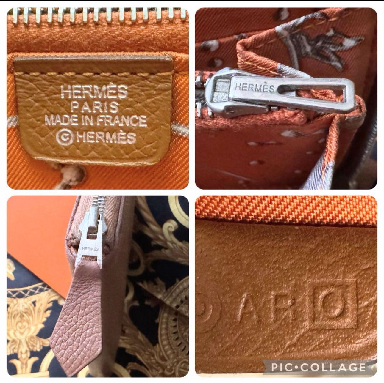 HERMES アザップ シルクイン 長財布 ブラウン系 刻印⬜︎O エルメス  
