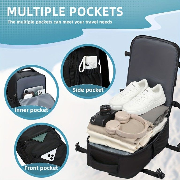 繊細な 発送 真空圧縮 トラベルバックパック エアポンプ付属 17インチPC収納 超軽量ナイロン製 ビジネス出張 ジム 通勤に最適 ピーコックブルー エアポンプ × 1