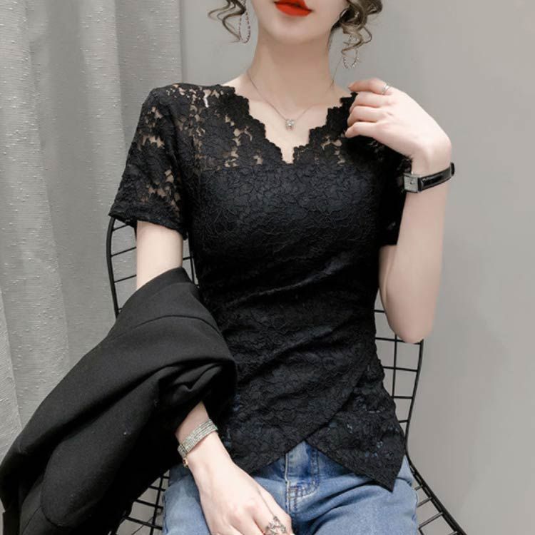 レース トップス レディース ブラウス 半袖 tシャツ 春 夏 T