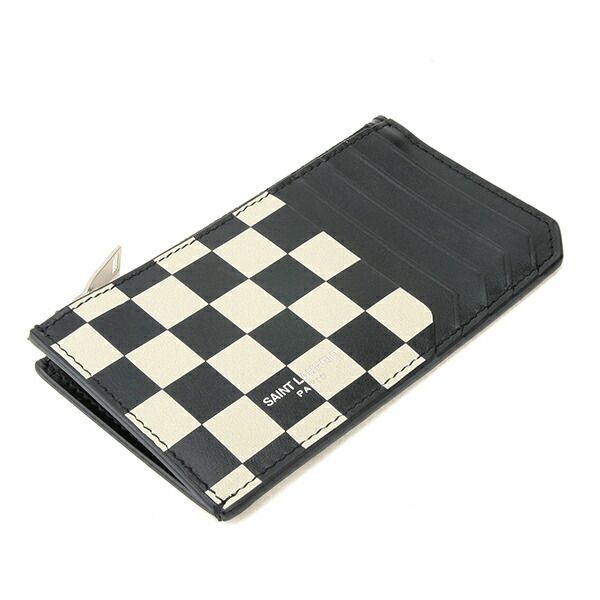 新品 サンローラン SAINT LAURENT カードケース CARD HOLDER ベージュ/ブラック