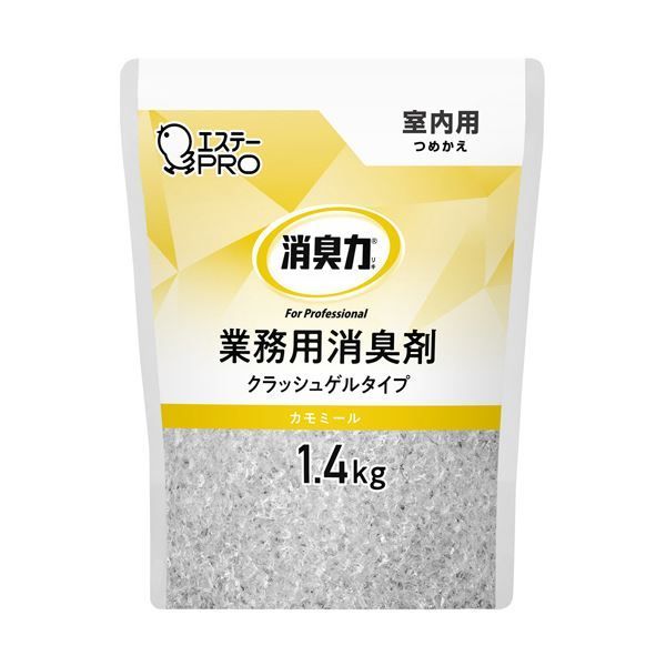 （まとめ） エステー 消臭力業務用消臭剤 クラッシュゲルタイプ 室内用 カモミール つめかえ用 1.4kg 1個 【×5セット】