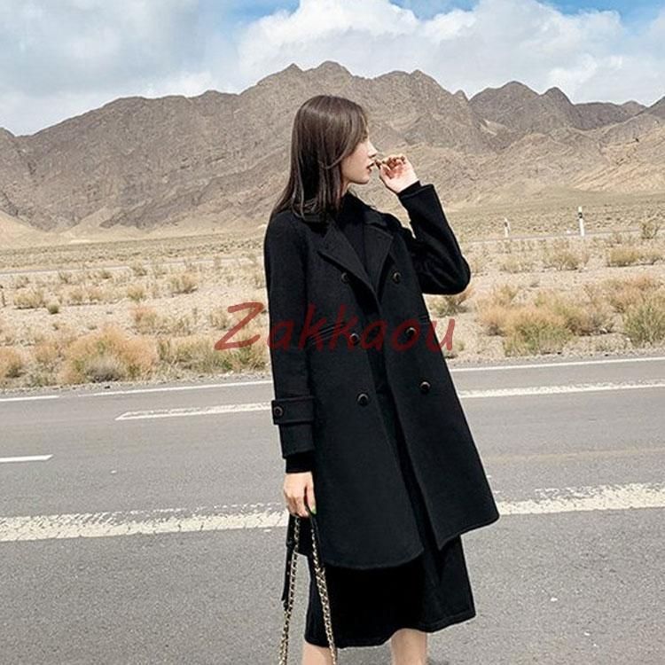 レディース チェスターコート ラシャコート ロング丈 秋冬用 スーツ襟 テーラードコート 厚さ あったかい 防寒 ビジネス トレンチコート ウール100％ チェスターコート レディース ラシャコート ロング丈