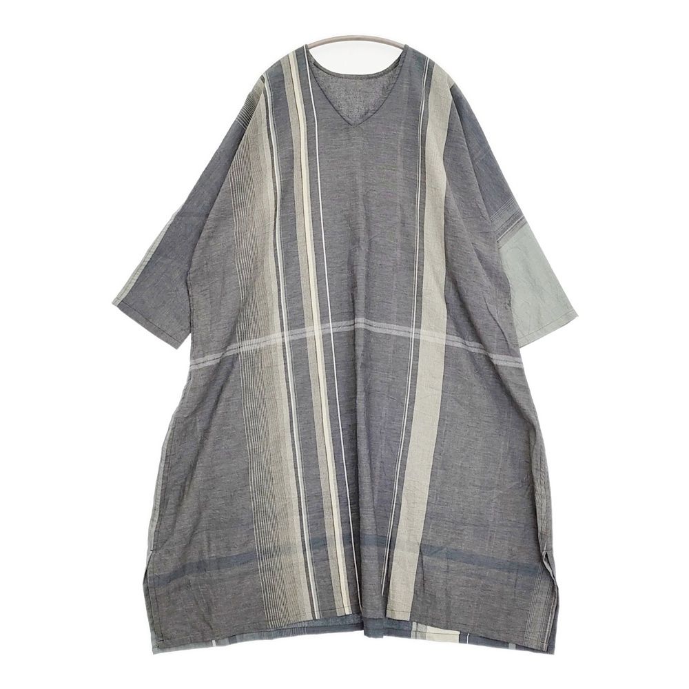 tamaki niime fuwa-T ALL 定価24200円 GY-BE-1020 Vネック ワンピース チャコールグレー レディース 玉木新雌|タマキニイメ 5-1011M♪