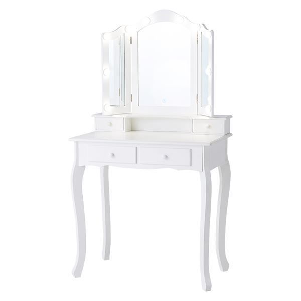 ドレッサー 約幅75×奥行42×高さ138cm ホワイト 代引不可