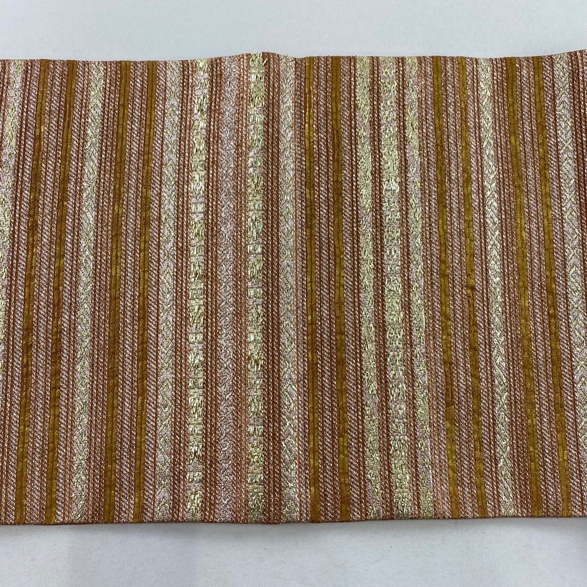 (最終市) No.2406 未使用シリーズ正絹菱縞箔袋帯　超美品 袋帯 美品 秀品 縞 箔 ピンク 全通 正絹 【中古】 - メルカリ