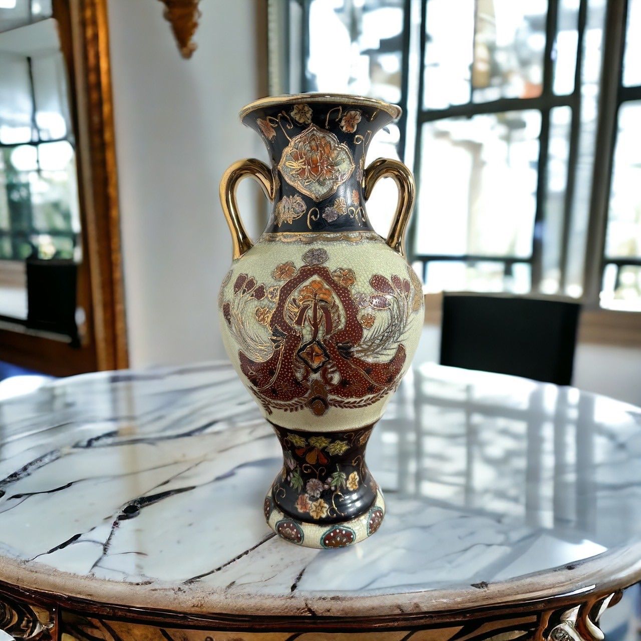 骨董品 花瓶 アンティーク 陶磁器祖父 - 花瓶・フラワースタンド