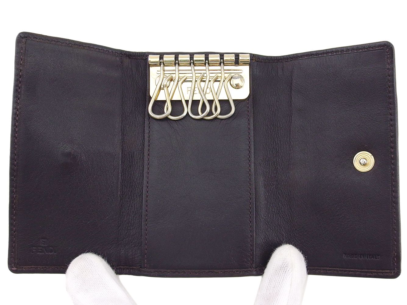 【未使用新品】FENDI　黒　ズッカ柄　キーケース 未使用新品】FENDI 黒 ズッカ柄 キーケース