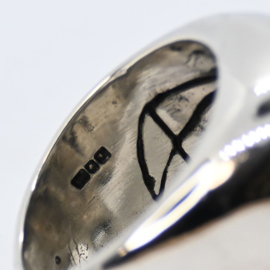 研磨済】CRAZY PIG LARGE EVIL SKULL リング シルバー 19号 silver 925