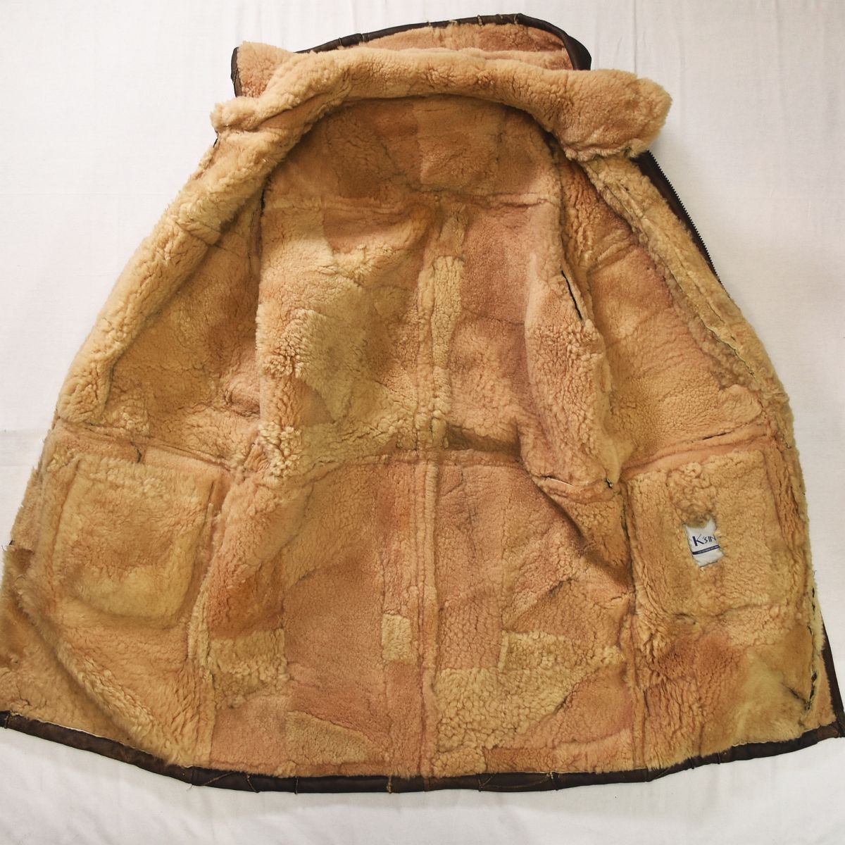 ヴィンテージ K’SIN イッセイミヤケ ムートンジャケット フェード 茶芯 入手困難】 ヴィンテージ イッセイミヤケ issey miyake K'SIN ワコール