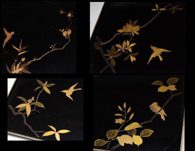 絵替蒔絵花鳥文 四方膳