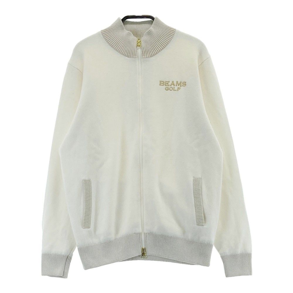 サイズ L BEAMS GOLF ビームスゴルフ 裏地付 ニットジップジャケット ホワイト系 240101446541 ゴルフウェア レディース ストスト