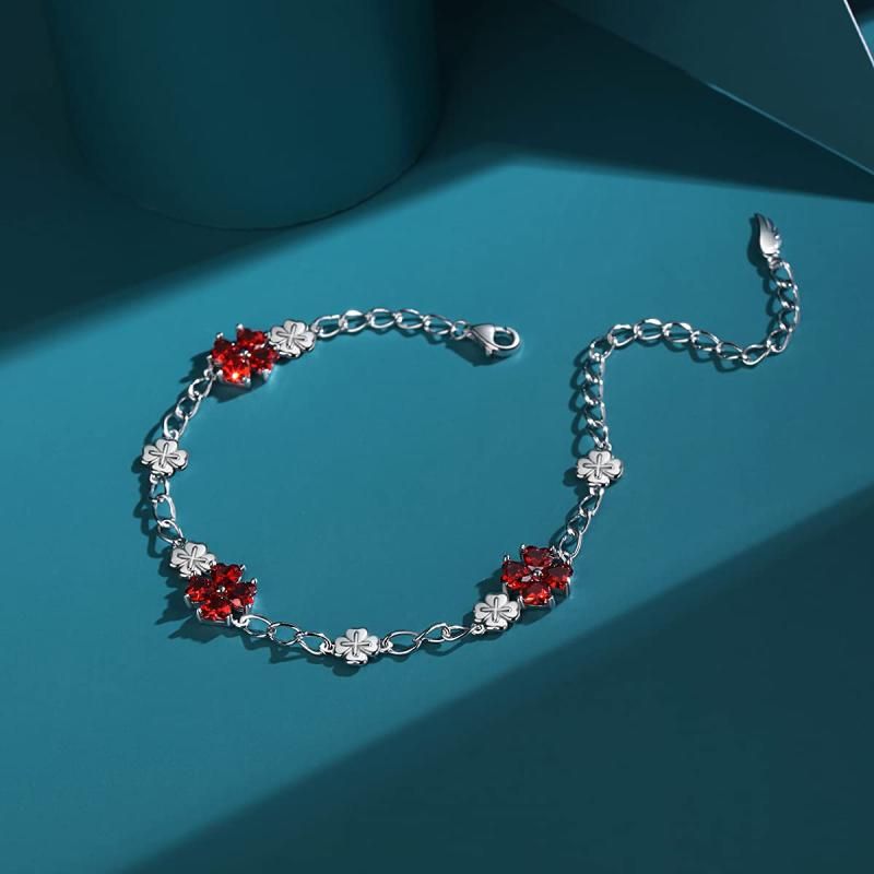 【12月スーパーSALE 15%OFF】 JIANGXIN] ブレスレット に人気 シルバー925 女性アクセサリー ガーネット