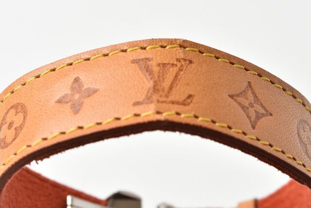 LOUIS VUITTON ブラックレザーバングル ルイヴィトン ブラスレ・ヴー・グッドラックブレス モノグラム
