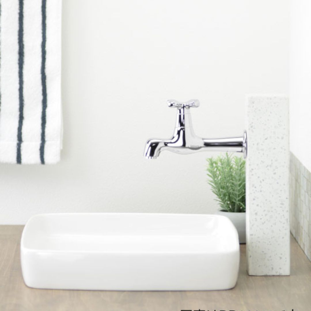 atelier DADA 品 水栓取付脚 和風 壁付水栓用 ロング 寒水石 手洗い _ DD00014 YUZUMIYA_COM