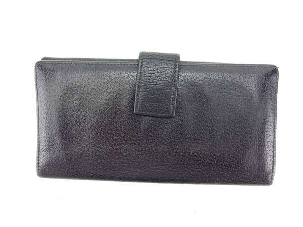 GUCCI　グッチ　ブラックレザー　ロゴプレート　Ｗホックタイプ　長財布 グッチ GUCCI 544472 BMJ1N 1000 二つ折り財布 ブラック 黒 グッチシマ