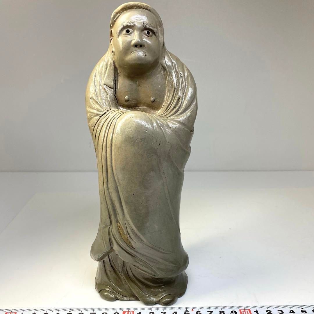 江戸時代 青備前 ダルマ 高さ25.5㎝ 東な6-0706