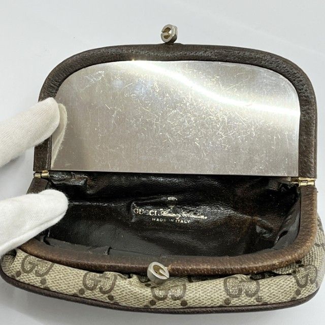 ◇◇GUCCI グッチ OLD GUCCI コスメポーチ 中ミラー 256998 ブラウン 
