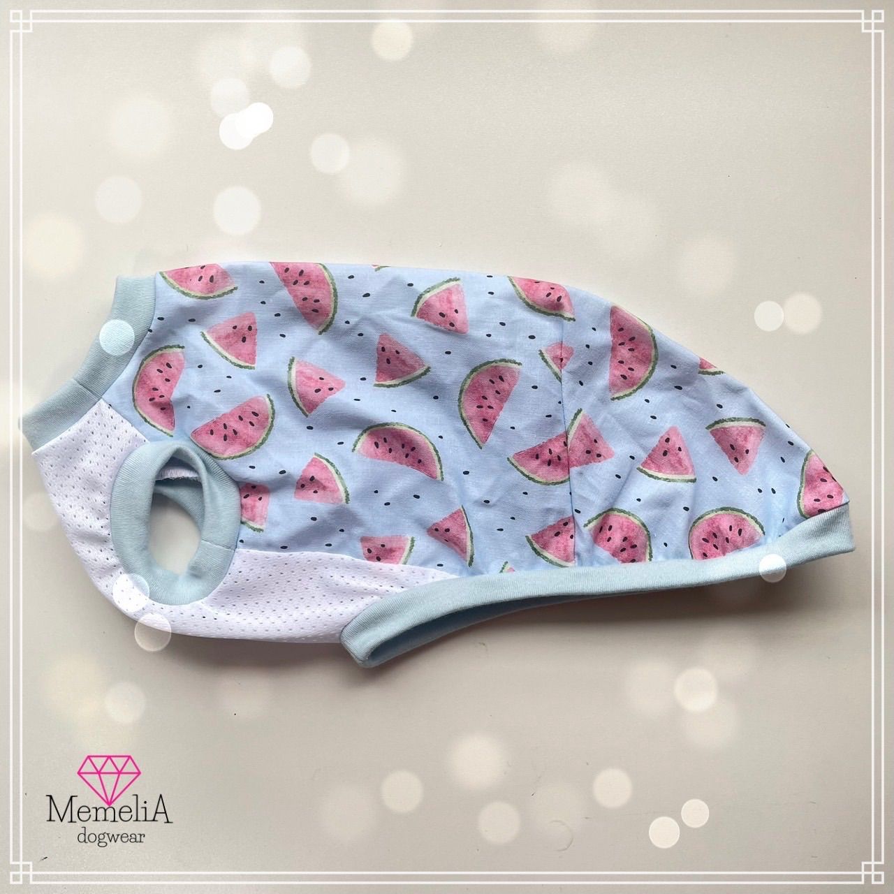 犬服ハンドメイド】夏にぴったり！スイカちゃんタンクトップ/イタグレM 