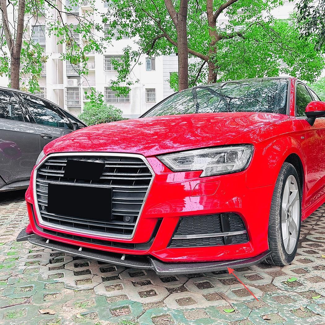 アウディ A3|S3 8V 後期 S-Line用 フロントバンパーリップスポイラー 2017-20 カーボン調 |5.01
