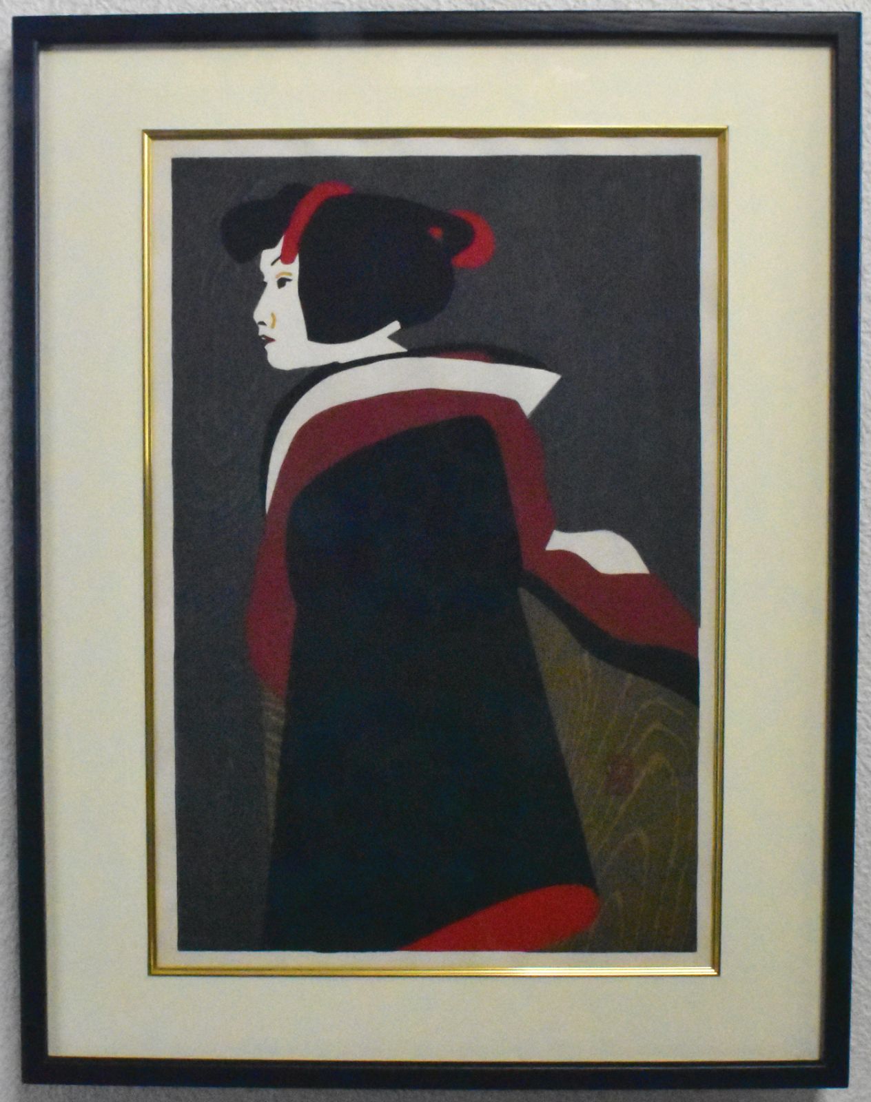 斎藤清　「文楽」　木版画　直筆サイン　印　真作保証　現代木版画の巨匠　文化功労者 斎藤清 「文楽」 木版画 直筆サイン 印 真作保証 現代木版画の