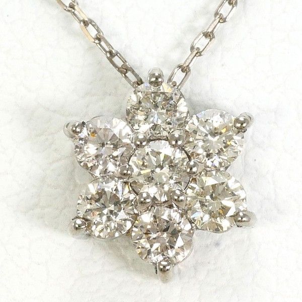 K18WG ネックレス necklace ダイヤ 0.30 総重量約1.0g 約40cm