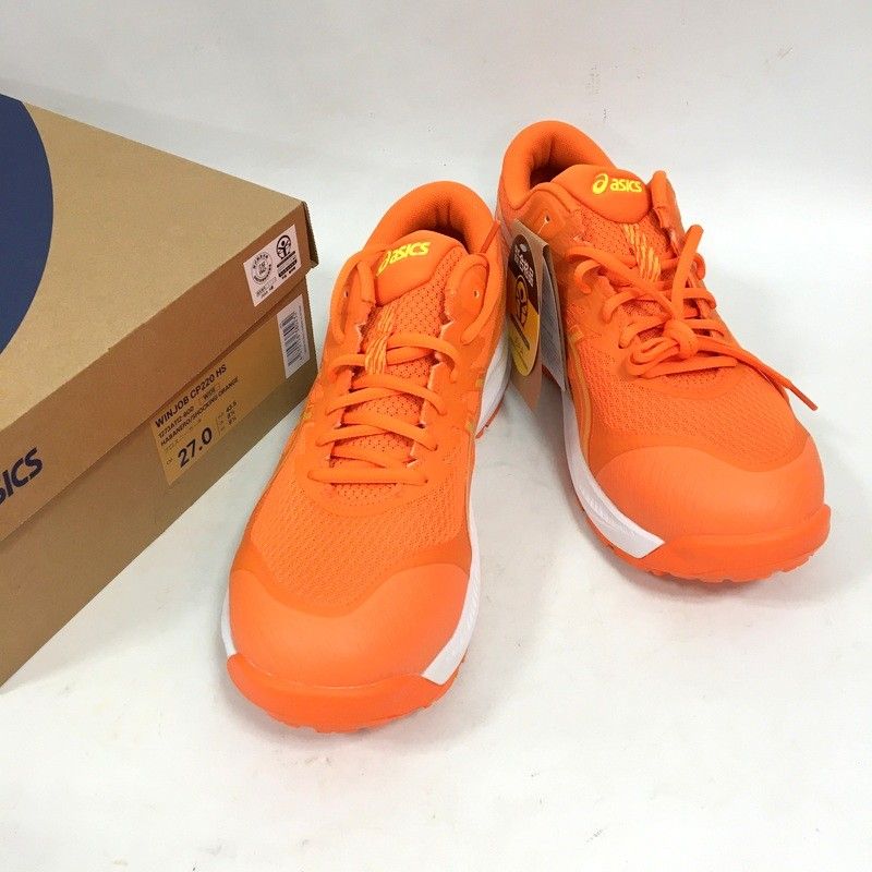 アシックス ウィンジョブ WINJOB CP220HS サイズ27.0 ハバネロ×ショッキングオレンジ 安全靴 作業靴 asics △ DW3129