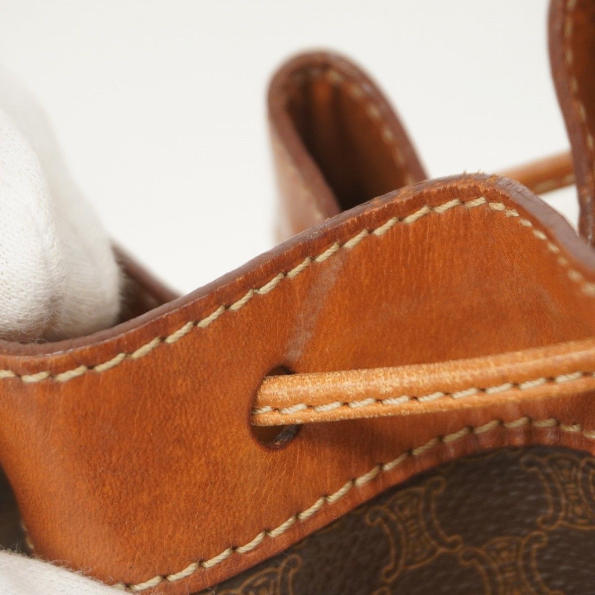 5ma0411-h】セリーヌ ショルダーバッグ マカダム PVC ブラウン  