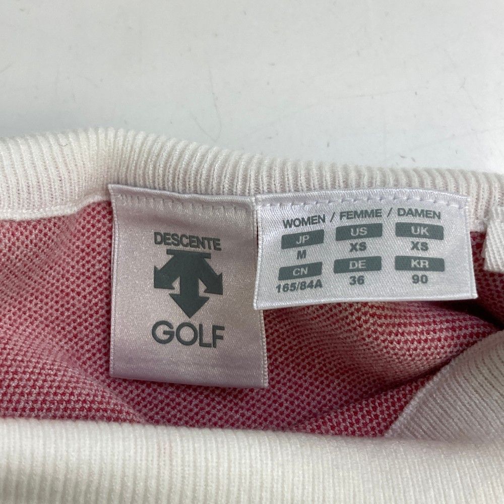 サイズ：M DESCENTE GOLF デサントゴルフ  ハイネック ニットベスト グラデーション柄 ピンク系 [240101465951] ゴルフウェア レディース ストスト サイズ：M DESCENTE GOLF デサントゴルフ ハイネック ニット