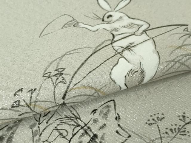 平和屋本店□極上 京友禅作家 山科春宣 綴れ 両面 六通柄袋帯 手描き