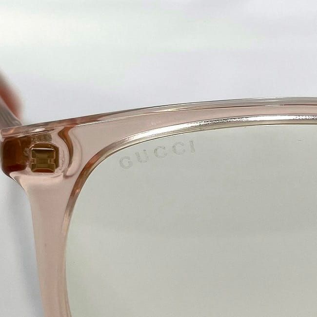 グッチ サングラス クリア ピンク GG0263S 美品 プラスチック 中古  