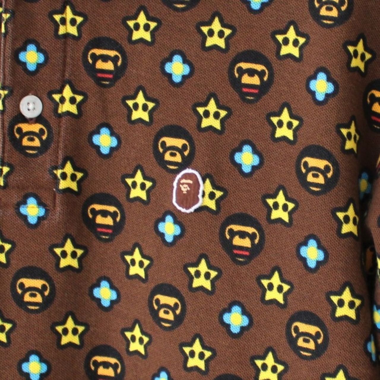 【美品】アベイシングエイプのスターポロシャツ BAPE スター ポロシャツ Lサイズ a bathing ape BAPE sta エイプ