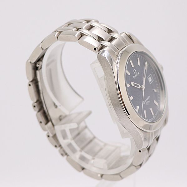 級 稼働 オメガ シーマスター120 QZ ブルー文字盤 メンズ腕時計 7718700 9 OKT KMR ABC 16671