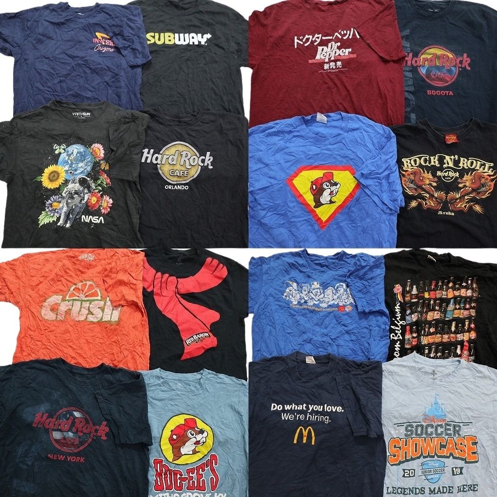 古着卸 有名企業 半袖Tシャツ 16枚セット メンズ Ｍ マクドナルド バッキーズ ハードロックカフェ 古着 NA2674