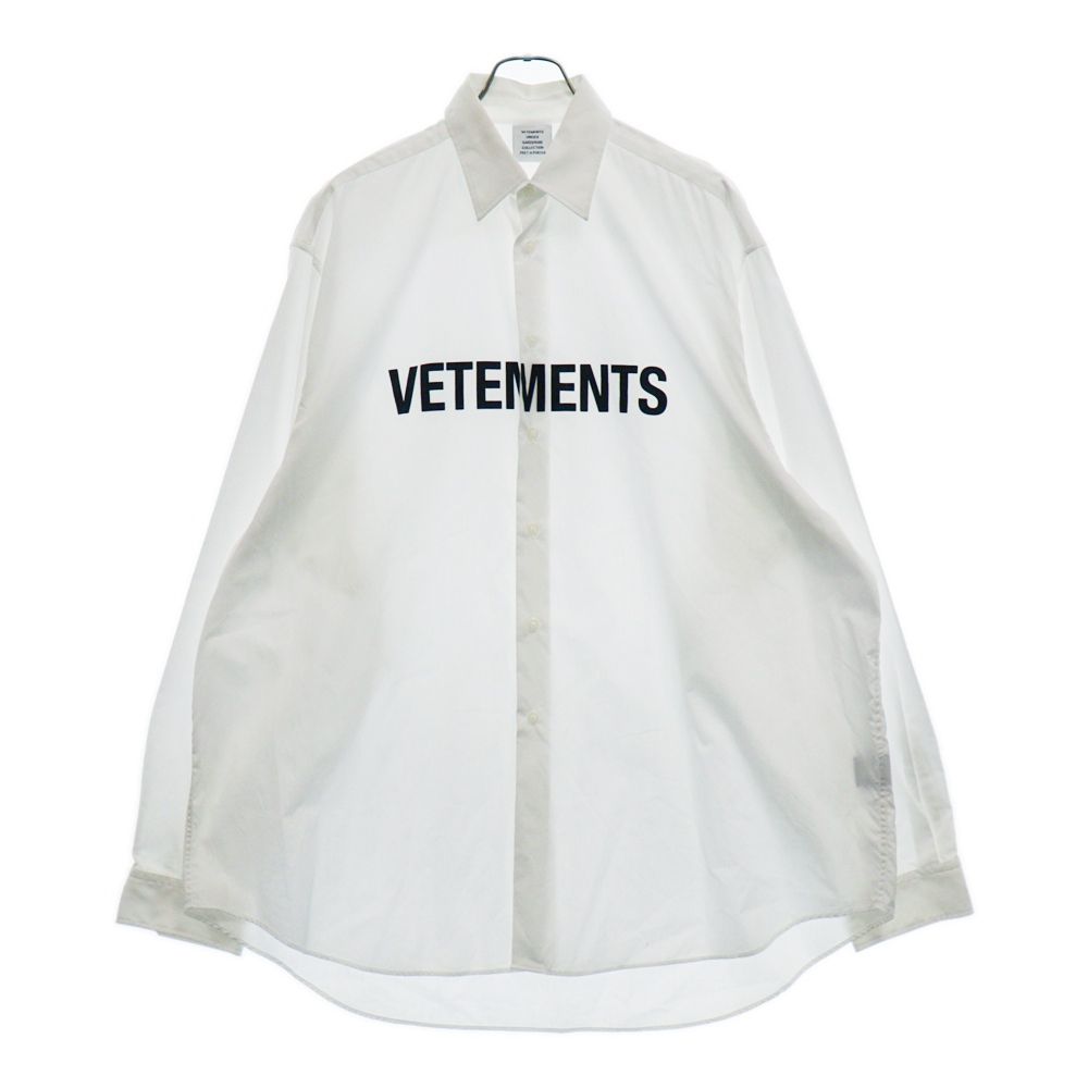 VETEMENTS (ヴェトモン) 21SS フロントロゴ オーバーサイズ長袖シャツ ホワイト UE51SH300W - メルカリ