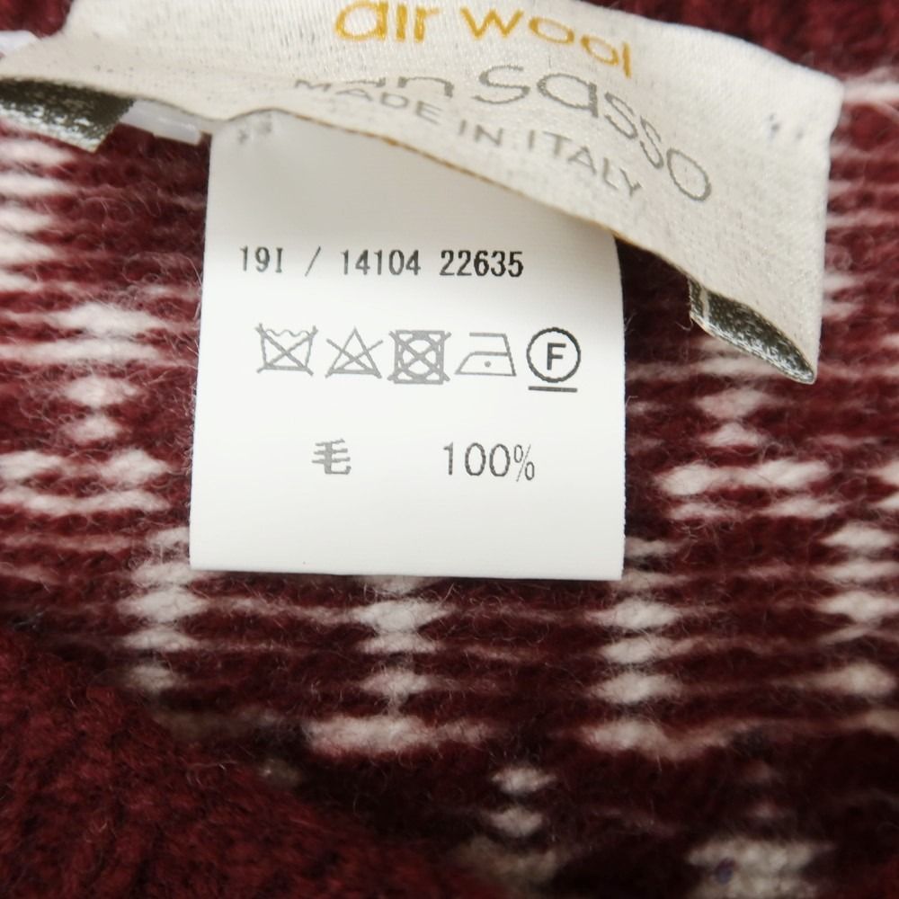 中古】グランサッソ GRAN SASSO ウール ノルディック柄 プルオーバー