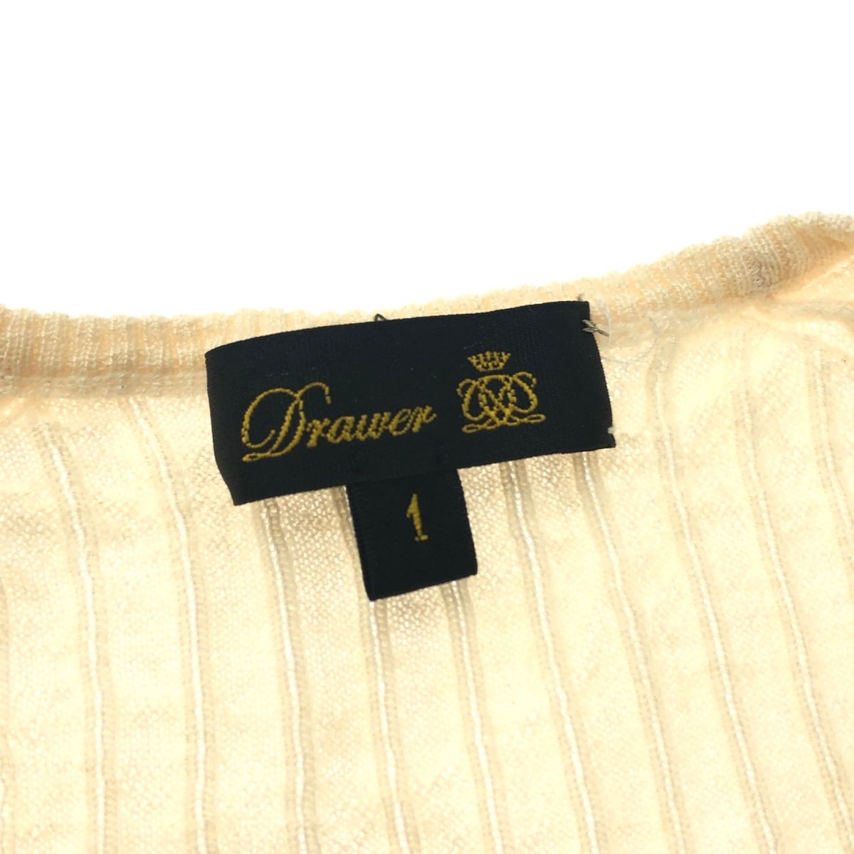Drawer ドゥロワー 18Gカシミヤシルクリブクルーネックニット