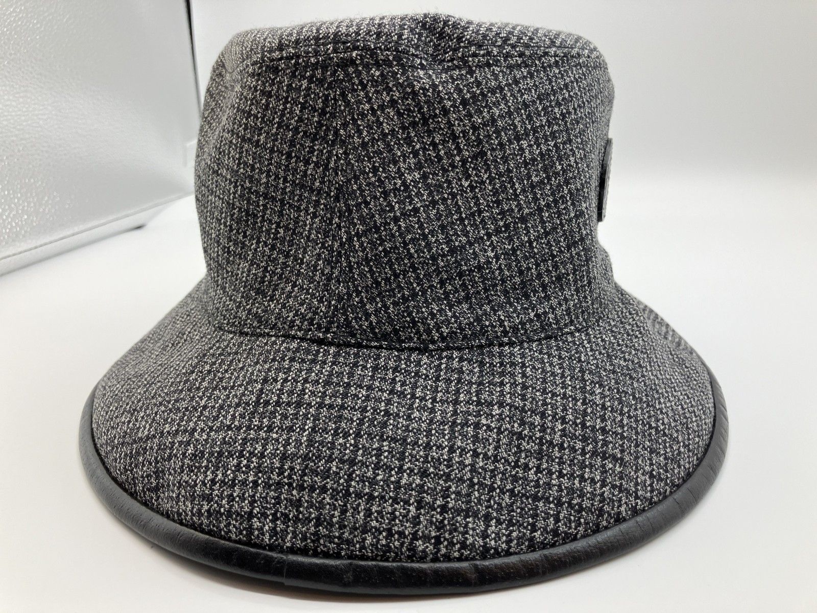 グッチ GGキャンバス ハット グレー×ブラック 頭回り59cm 高さ