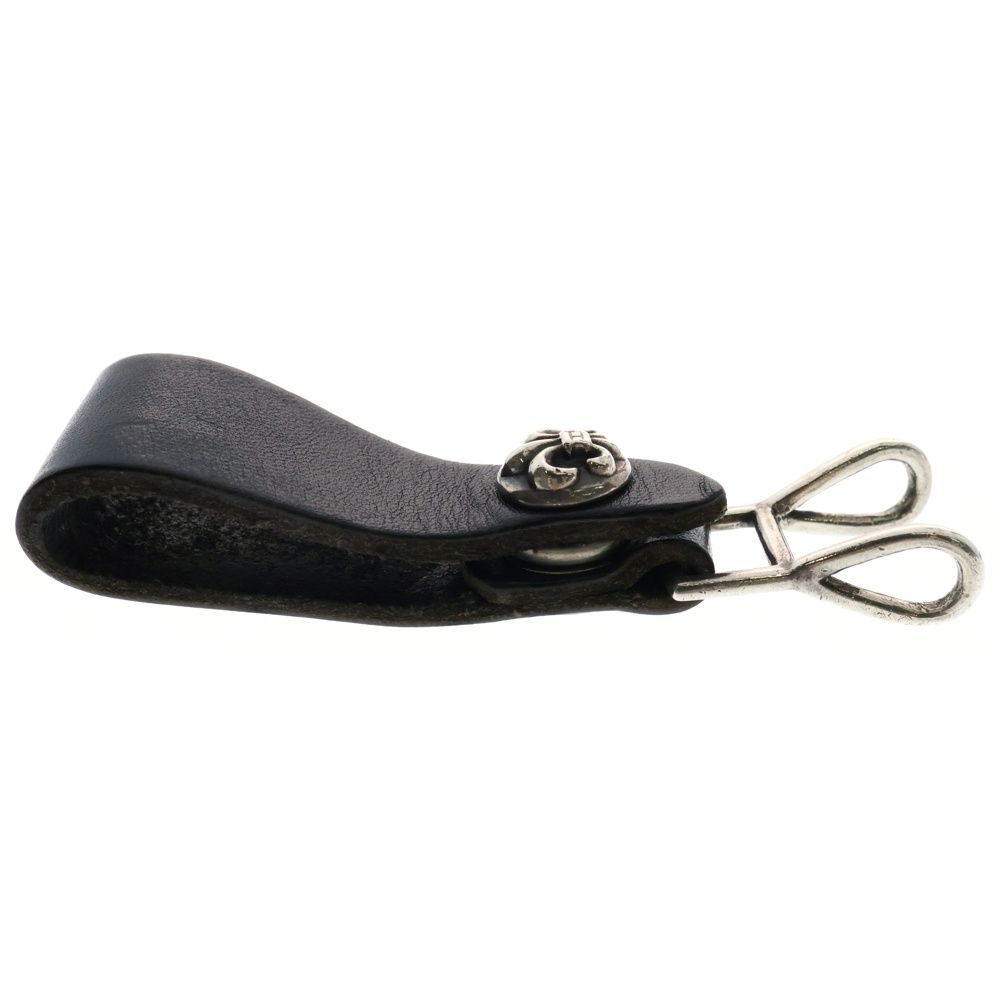 CHROME HEARTS クロムハーツBELT LOOP フレア ボタンレザー クロムハーツWベルトループBSフレアボタンブラックレザー|クロムハーツ