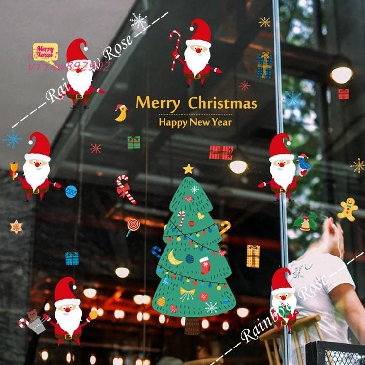 クリスマスウォールステッカー サンタクロース クリスマスツクリスマスデコレーション 店舗ディスプレイ vii4w892902