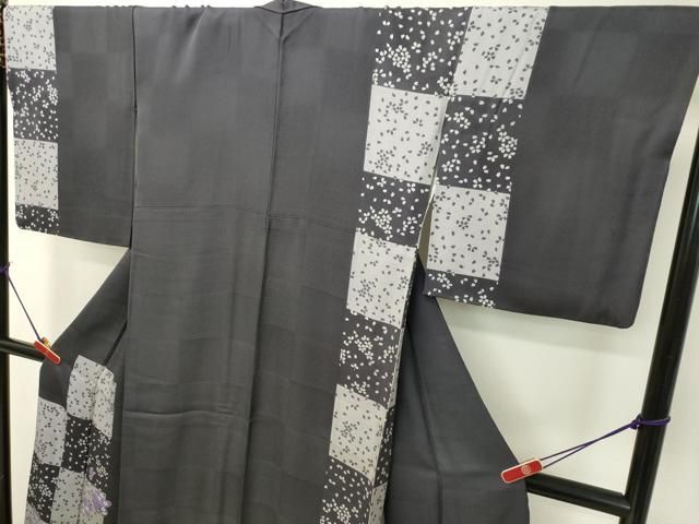 平和屋着物○訪問着 市松舞桜文 正絹 逸品 DAAR4419tw - メルカリ