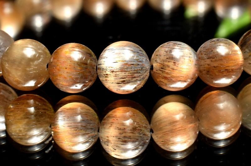 1点物】2つの輝き◇インド産 ブラックサンムーンストーン 7mm